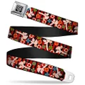 Buckle-Down Seatbelt Buckle Belt, Top Hat Pin Up Girl and Poker Chips Vertical Stripes Red/Black, Regular, 24 to 38 Inches Length, 1.5 Inch Wide