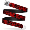 Buckle-Down Seatbelt Buckle Belt, Splatter Black/Red, Youth, 20 to 36 Inches Length, 1.0 Inch Wide