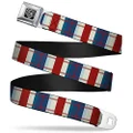 Buckle-Down Seatbelt Buckle Belt, Tartan Plaid Khaki/Blue/Red, Youth, 20 to 36 Inches Length, 1.0 Inch Wide