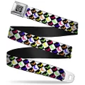 Buckle-Down Seatbelt Buckle Belt, Mud Flap Girl Diamonds Black/White/Neon Multicolour, Youth, 20 to 36 Inches Length, 1.0 Inch Wide