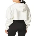 Champion Women's Cropped Pullover Hoodie, Reverse Weave Cropped Hooded Sweatshirt, Our Best Cropped Hoodies for Women, White-549302, Large