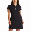 Nautica Women's Easy Classic Short Sleeve Stretch Cotton Polo Dress, True Black, Small