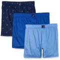 NAUTICA Men's Cotton Woven 3 Pack Boxer Shorts, Aero Blue/Sea Cobalt/Sails-peacoat, Large UK