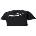 PUMA Women's Essential Cropped Logo Tee, Black, L