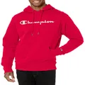 Champion Mens Hoodie, Powerblend, Fleece, Comfortable Sweatshirt for Men (Reg. Or Big & Tall), Red Stone Script, Small
