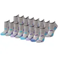 Saucony Women's Performance Heel Tab Athletic Socks (8 & 16 Pairs), Grey Heather Blue Assorted, Small-Medium (S82004)