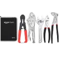 Amazon Basics 5-Piece Basic Plier Tool Set, Silver