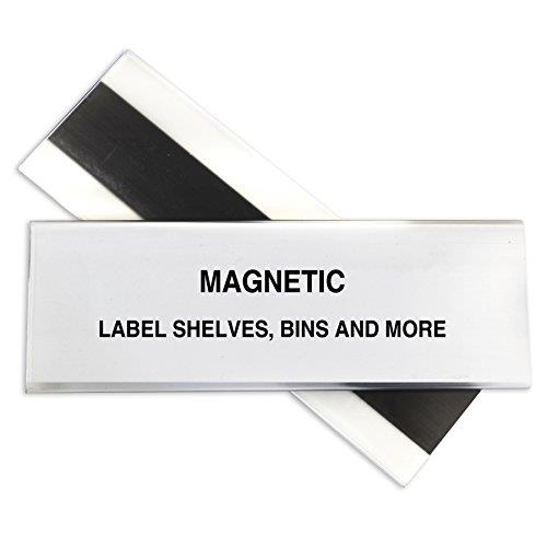 C-Line HOL-DEX Magnetic Shelf/Bin Label Holders, 2 x 6 Inches, 10 per Box (87247)