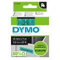 DYMO D1 Label Cassette Tape, 12mm x 7m, Black/Green