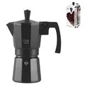 Home Aluminium Caldo Caffe Moka Coffee Maker, 3 Cup Capacity, Black