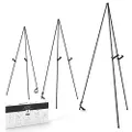 ARTEZA Black Steel Display Easel, 63" Tall, Pack of 3, Portable, Easy Assembly, Sturdy, Ideal for Trade Shows, Presentations, Posters, Art Displays, and Canvases