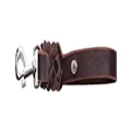 Dingo Soft Leather Collar Handle Plaited Short Leash for Dog Lead 35 cm Long Brown 11307