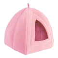Cat House - Indoor Bed with Removable Foam Cushion - Pet Tent for Puppies, Rabbits, Guinea Pigs, Hedgehogs, and Other Small Animals by PETMAKER (Pink)