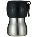 KONG H2O Stainless Steel Dog Water Bottle & Pet Travel Bowl, 9.5 oz - Black