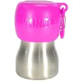 KONG H2O Stainless Steel Dog Water Bottle & Pet Travel Bowl, 9.5 oz - Pink