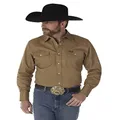 Wrangler Men's Authentic Cowboy Cut Work Western Long Sleeve Shirt, Rawhide, 4X