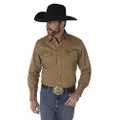 Wrangler Men's Authentic Cowboy Cut Work Western Long Sleeve Shirt, Rawhide, 4X