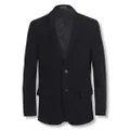 Calvin Klein Boys' Bi-Stretch Blazer Suit Jacket, 2-Button Single Breasted Closure, Buttoned Cuffs & Front Flap Pockets, Navy, 12 Husky