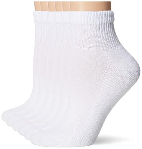 Hanes womens Ultimate Ankle (Pack Of 6) casual socks, White, 5 9 US