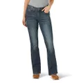 Wrangler Women's Aura Instantly Slimming Mid Rise Boot Cut Jean, Autumn Gold, 8 Tall