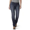 Wrangler Women's Premium Patch Mae Boot Cut Jean-Sits Above Hip, Dark Stone, 7x32