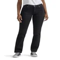 Lee Women's Straight Leg Jeans, Black Onyx, 16 Kurz