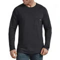 Dickies Men's Temp-iq Performance Cooling Long Sleeve T-Shirt, Knit Black Heather, Medium