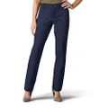 Lee Womens 46375 Wrinkle Free Relaxed Fit Straight Leg Pant Pants - Blue - 4