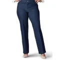 Lee Womens Plus Size Flex Motion Regular Fit Trouser Pant, Indigo Rinse, 22