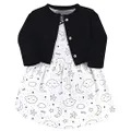 HUDSON BABY Girls' Cotton Dress and Cardigan Set, Dreamer, 18-24 Months