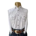 Wrangler Men's Retro Two Pocket Long Sleeve Snap Shirt, White, Medium