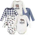Hudson Baby Unisex Baby Cotton Long-sleeve Bodysuits, Moose Bear, 18-24 Months