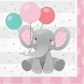 Creative Converting Enchanting Elephant Girl Lunch Napkins 16-Pieces