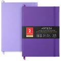 Arteza Lined Journal Notebooks, Pack of 2, 6 x 8 inches, 96 Sheets, Lavender and Purple, Hardcover Notepads with Smooth Lined Paper for Writing, Journaling