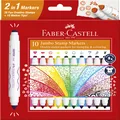 Faber-Castell Jumbo Stamp Markers Pack of 10 - Assorted Double-Ended Markers For Stamping and Colouring (51-010180) Multicolor