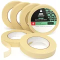 Arteza Masking Tape, 6 Rolls, 0.75 Inches x 60 Yards, Multi-Surface Easy-to-Rip Paper Tape, Art Supplies for Painting Walls, Glass, or Creating Geometric Sidewalk Chalk Art