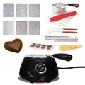Total Chef Fondue Set, Chocolate Melting Pot, 8.8 oz (250 g), Electric Melter for Chocolate Melts, DIY Candy Maker with 32-Piece Accessory Kit for Dessert, Special Occasion, Birthday Party (Black)