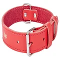 Dingo Classic Collar Dog Comfort, Lined with Felt, Grain Leather, Red 13593