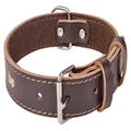 Dingo Classic Collar Dog Comfort, Lined with Felt, Grain Leather, Brown 13586