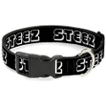 Buckle-Down Plastic Clip Collar - STEEZ 3-D Black/White - 1" Wide - Fits 9-15" Neck - Small