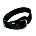 Dingo Special Collar GSD Handmade of Cloth with a Leather Patch to Prevent Dog Fur from Getting Caught 80 cm Black 12896