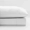 Renee Taylor Sheet Set 1500TC Cotton Blend Ultra Soft Contemporary, 1 x Flat Sheet 1 x Fitted Sheet 2 x Pillowcases (4 Pcs, Queen, White)