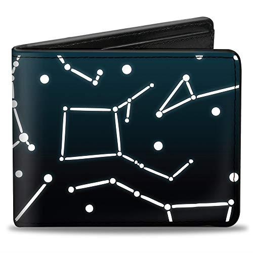 Buckle-Down Bi-Fold Wallet, Constellations Scattered Midnight Blue/White