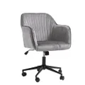 Casa Decor Arles Office Chair Fabric Upholstery 5 Star Swivel Base Gas Lift Height Adjustable Mid Back Seat Design (Grey)