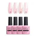 AIMEILI Nude Pink Gel Nail Polish Soak Off U V LED Hema Free Gel Polish Colors for Nail Art Manicure DIY Salon Choice for Girl Kit Set Of 4pcs X 10ml - Kit Set 28
