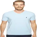 Nautica Men's Short Sleeve Solid Slim Fit V-Neck T-Shirt, Noon Blue, Small