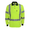 TOMYEUS DNC Workwear Men's Hi-Vis X' Back and Bio Motion Taped Polo Shirt, Yellow, X-Large