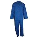 Contare Country Men's Cotton Rich Long Sleeve Pajama Set, Blue/Navy Squares, 5X-Large