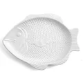 Home 2569500 Ceramic Fish Plate, 42 cm x 32 cm x 3 cm Size, White