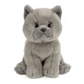 Living Nature Soft Toy - Plush Pet Animal, British Grey Shorthair Kitten (18cm) - Realistic Soft Toys with Educational Fact Tags 18.0 cm